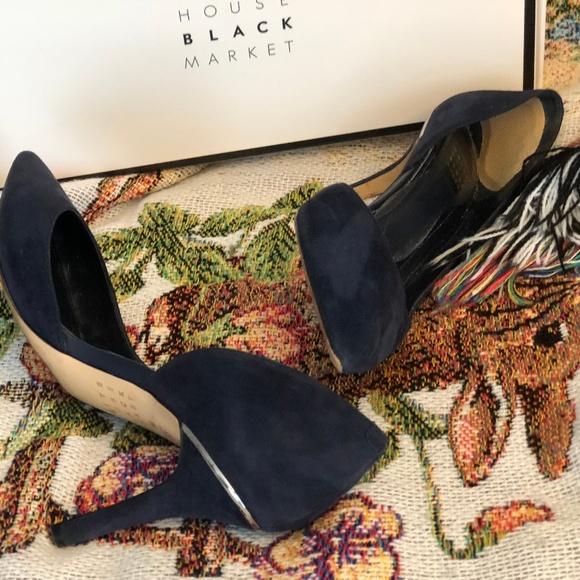ELLA SUEDE D’ORSAY HEELS by WHBM - Picture 2 of 5